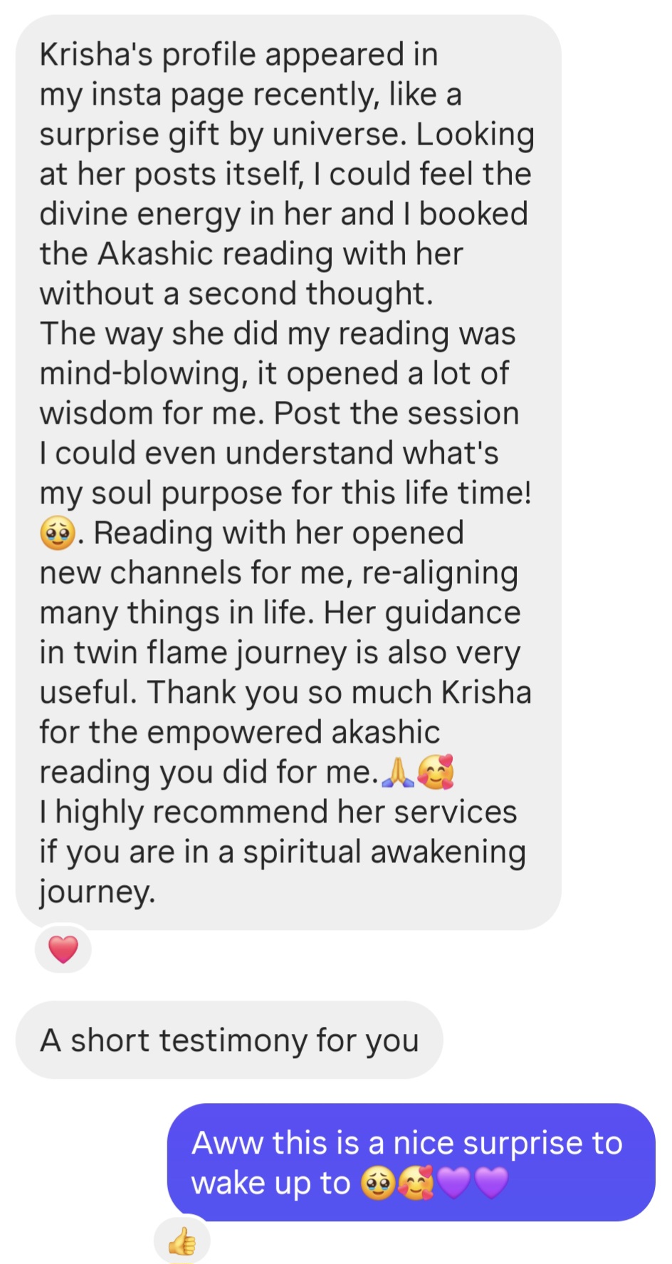 Instagram Testimonial